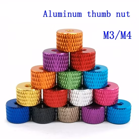 Colorful Aluminum Thumb Nut Knurled Hand Round Nuts
