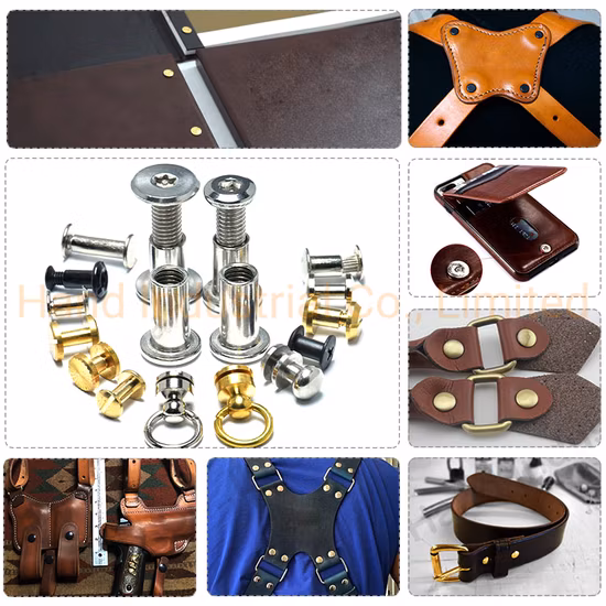 M3 M4 6 8 10mm SUS304 316 Brass Titanium Copper Slvery Gun Black Leather Wood Board Hilt Binding Chicago Screw Barrel Nut