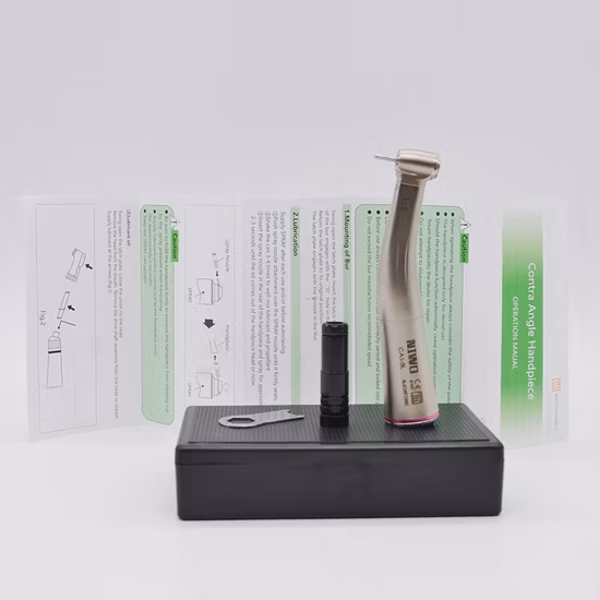 Material de titanio 1: 4,2 botón interno creciente de fibra óptica Dental contraángulo