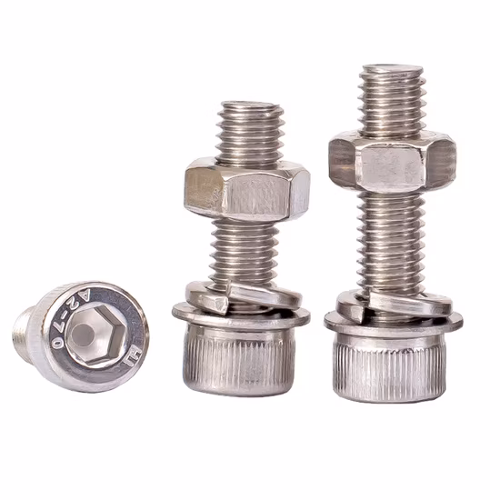 Sujetadores galvanizados de acero al carbono Gr4.8 DIN933 DIN 931 DIN 601 Perno de cabeza hexagonal de titanio Tuercas de tornillo y pernos hexagonales